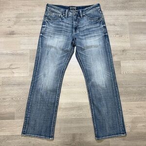 Salvage Jeans Men’s 32 Blue Anarchy Relaxed Straight Leg Buckle Distressed